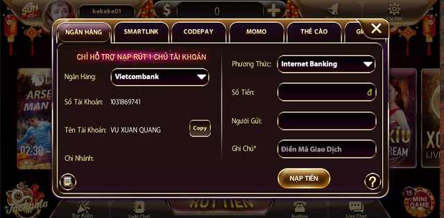 Hình minh họa hướng dẫn Laucuagame